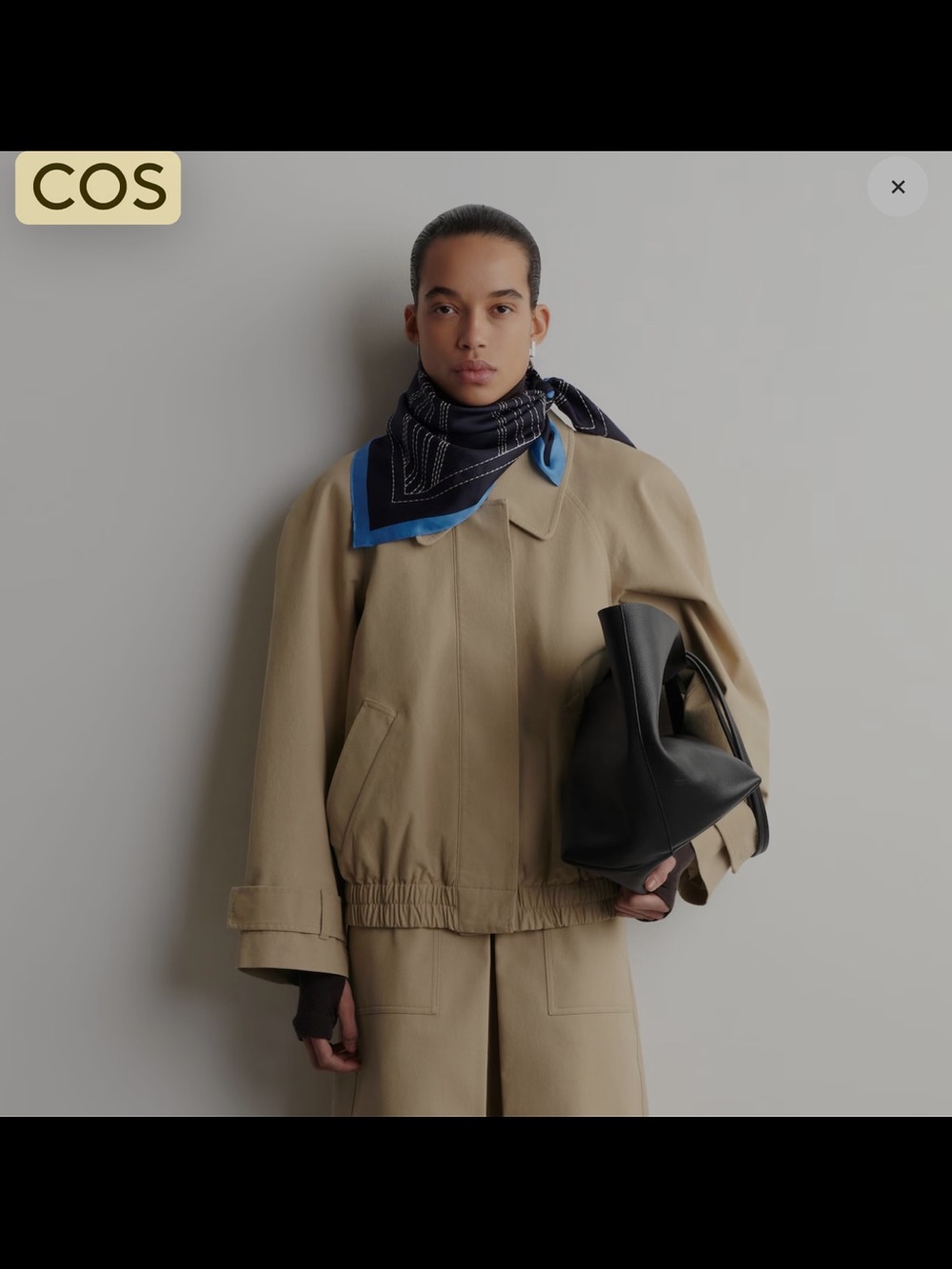 COS 100% cotton blouson collard jacket